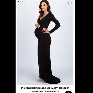 PinkBlush Black Long Sleeve Photoshoot Maternity Gown / Dress XL NWT in plastic